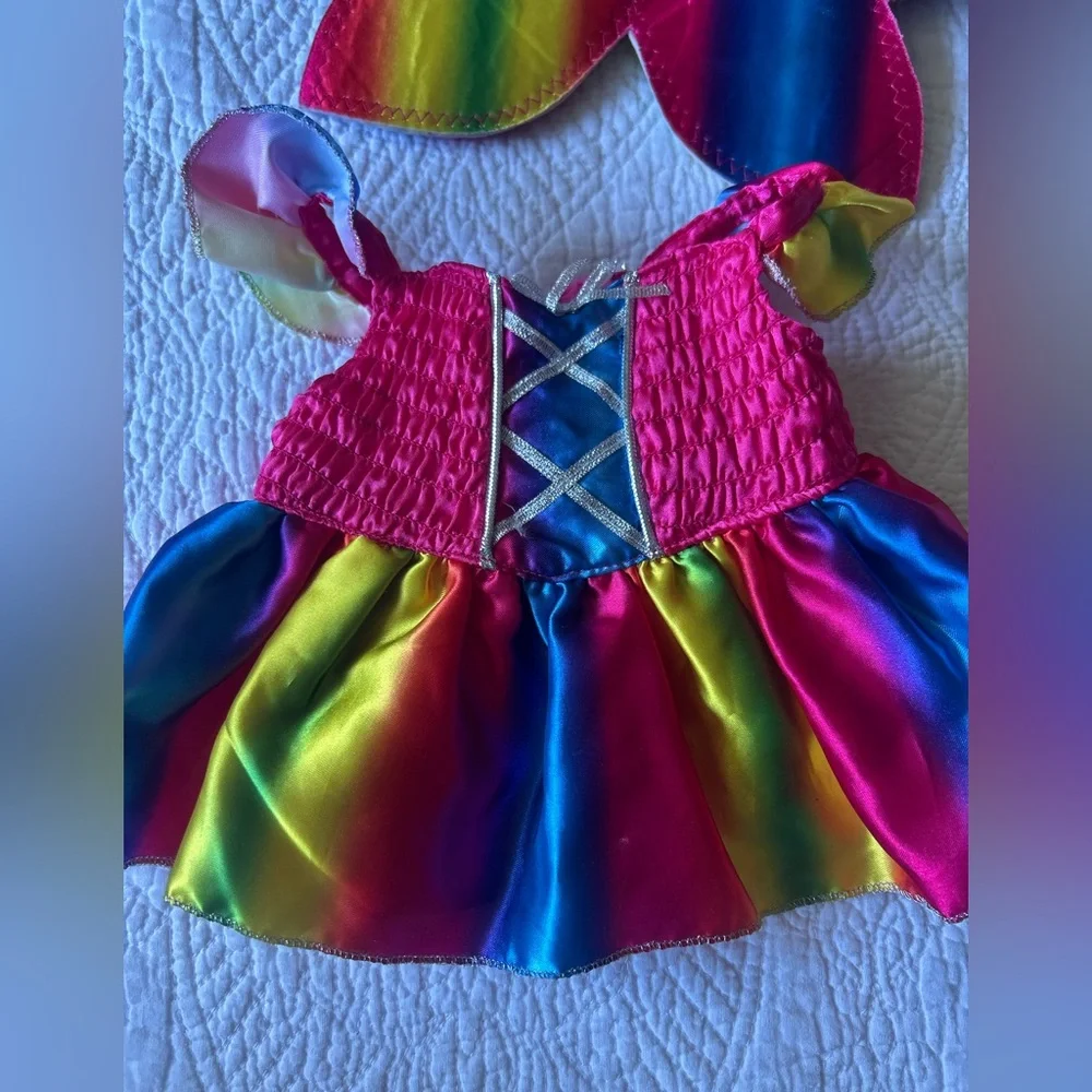 Build-A-Bear  Rainbow Fairy Dress and Wings. Includes pink sandals